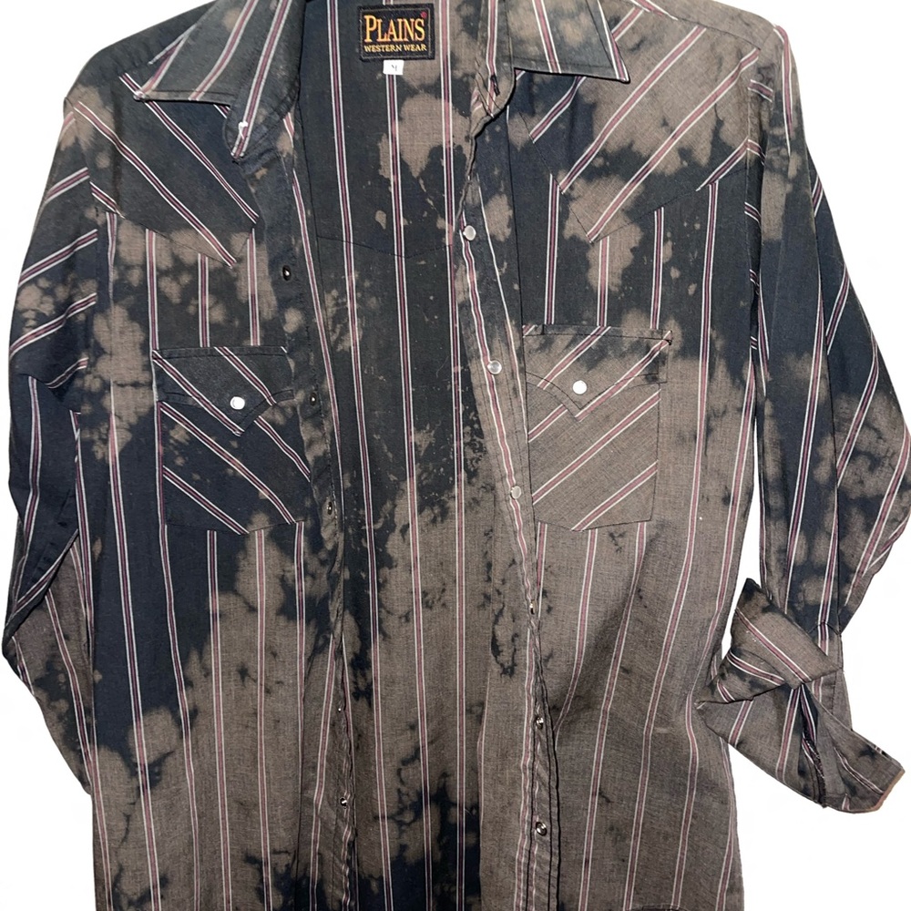 Plains Western Bleached Pearl snap